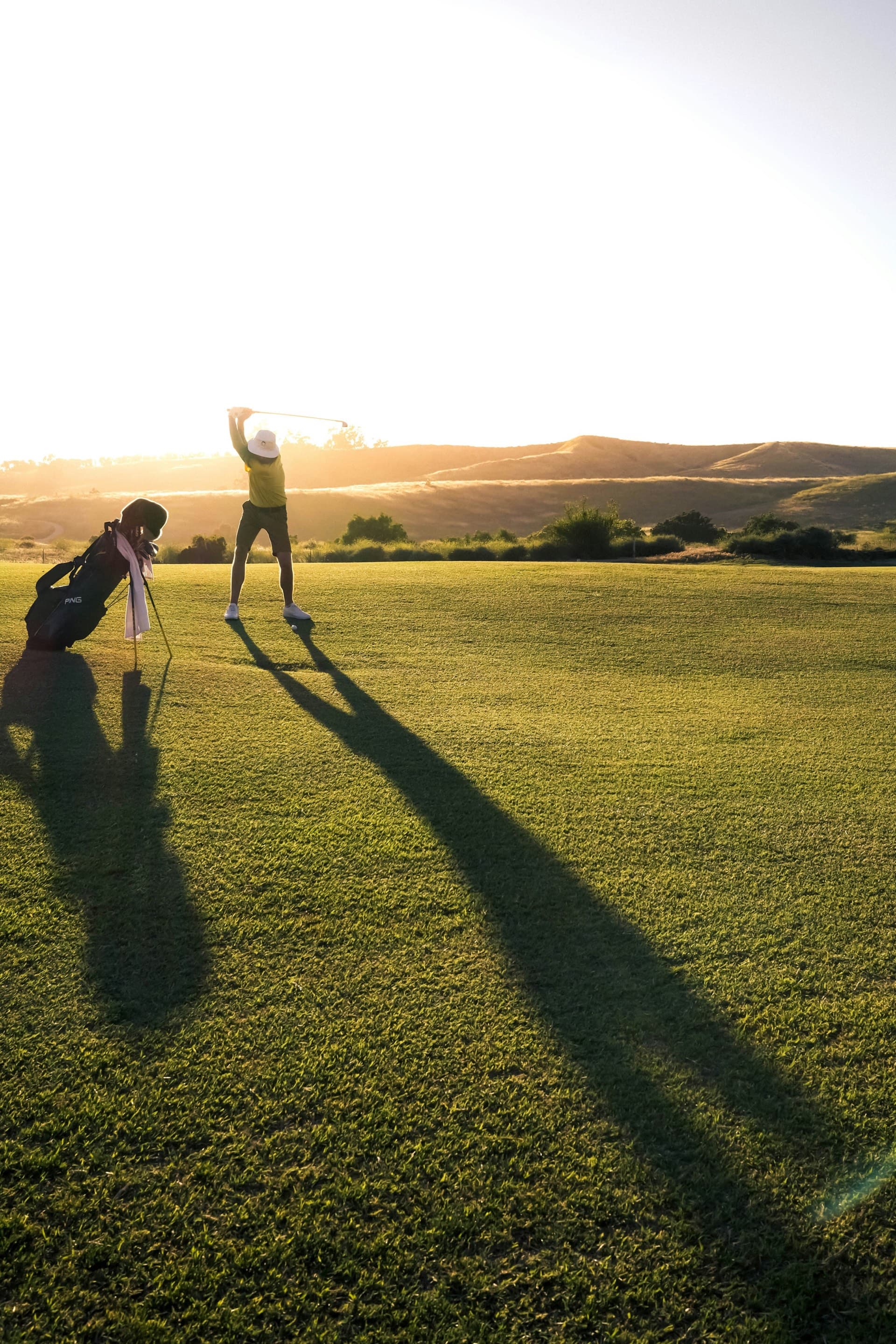 Golf at sunset